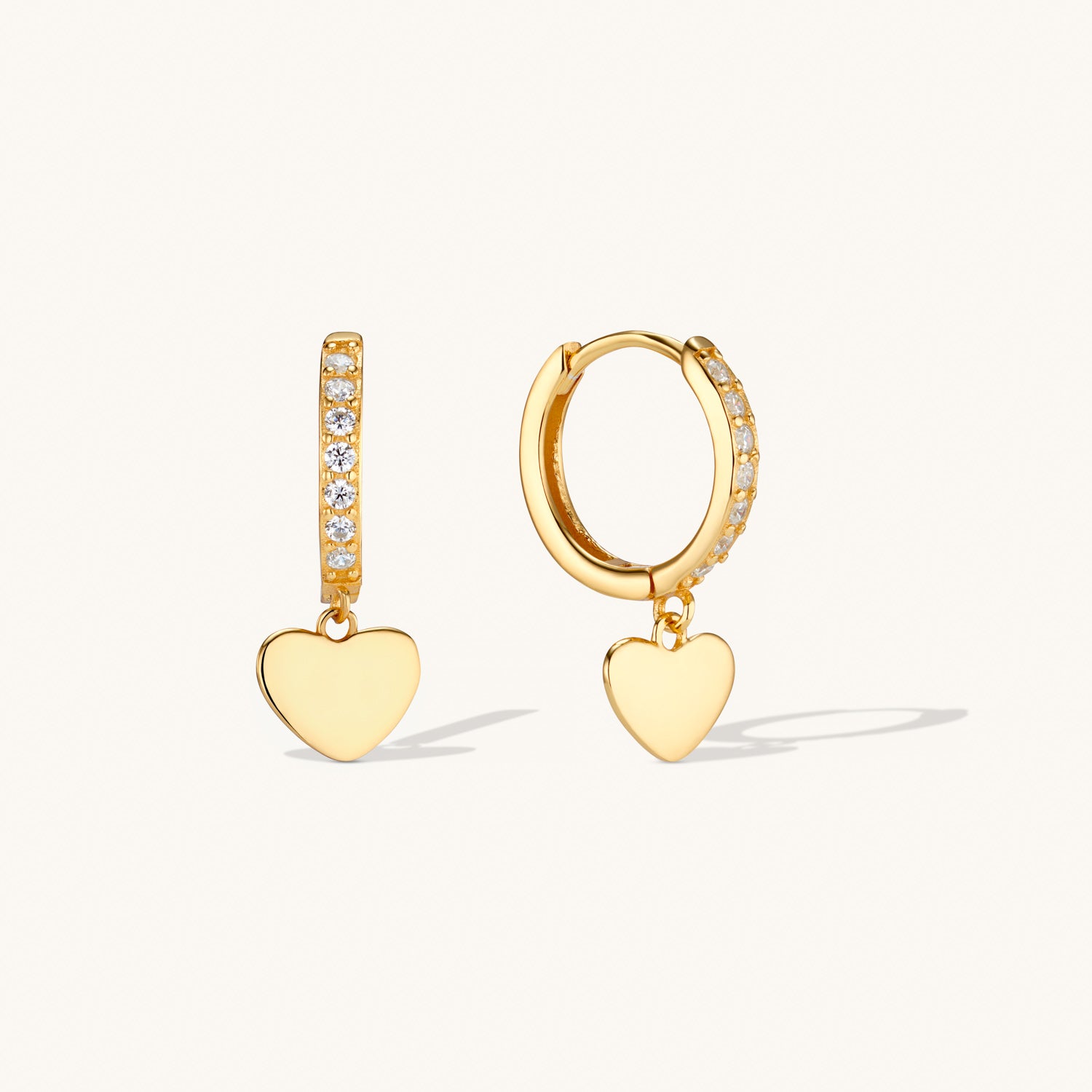 Amore Heart Earrings Gold Dylan Oaks Personalised Jewellery
