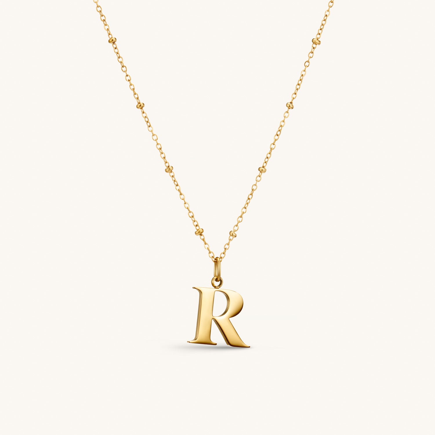 R Initial Pendant Necklace Gold – Dylan Oaks
