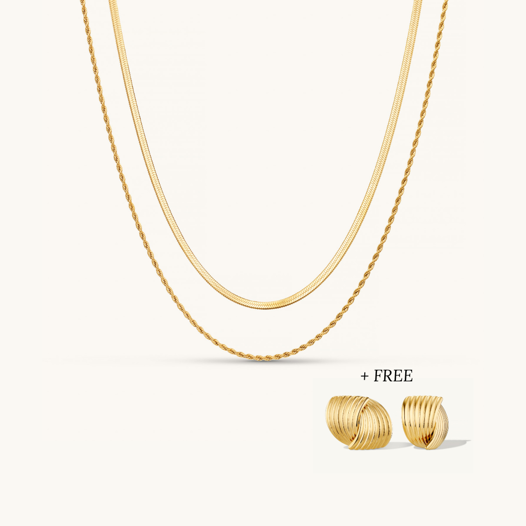 Layered Luxe Necklace Gold + FREE Élevé Earrings – Dylan Oaks