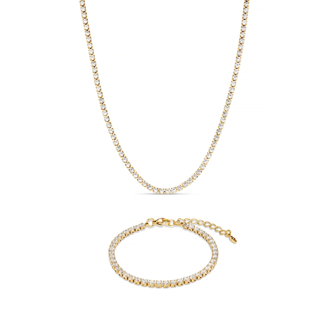 Tennis Necklace & Bracelet Set in Gold – Dylan Oaks