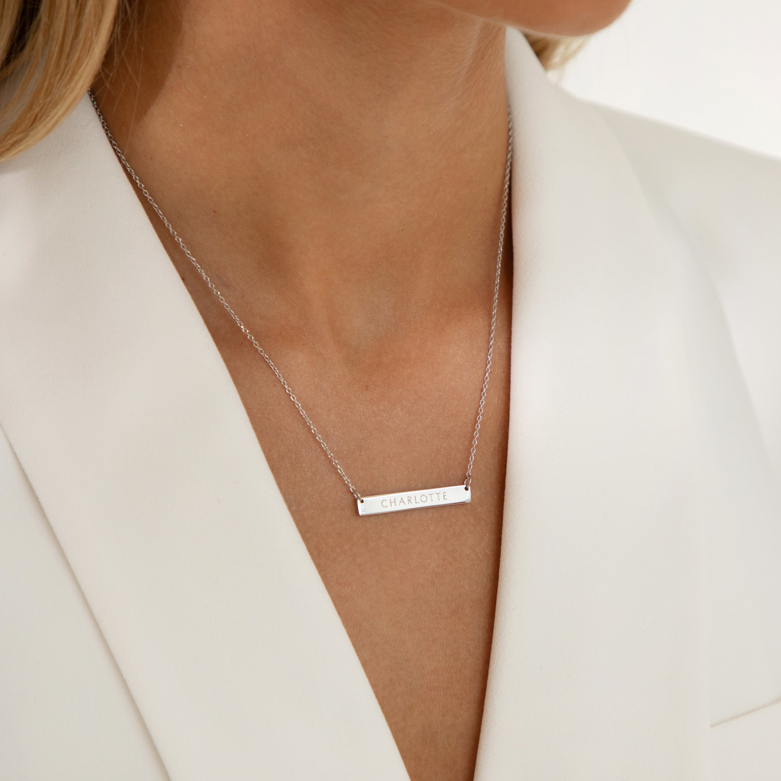 Dylan Oaks Rope Chain 3cm Precious Letter Bar Sterling Silver – Dylan Oaks