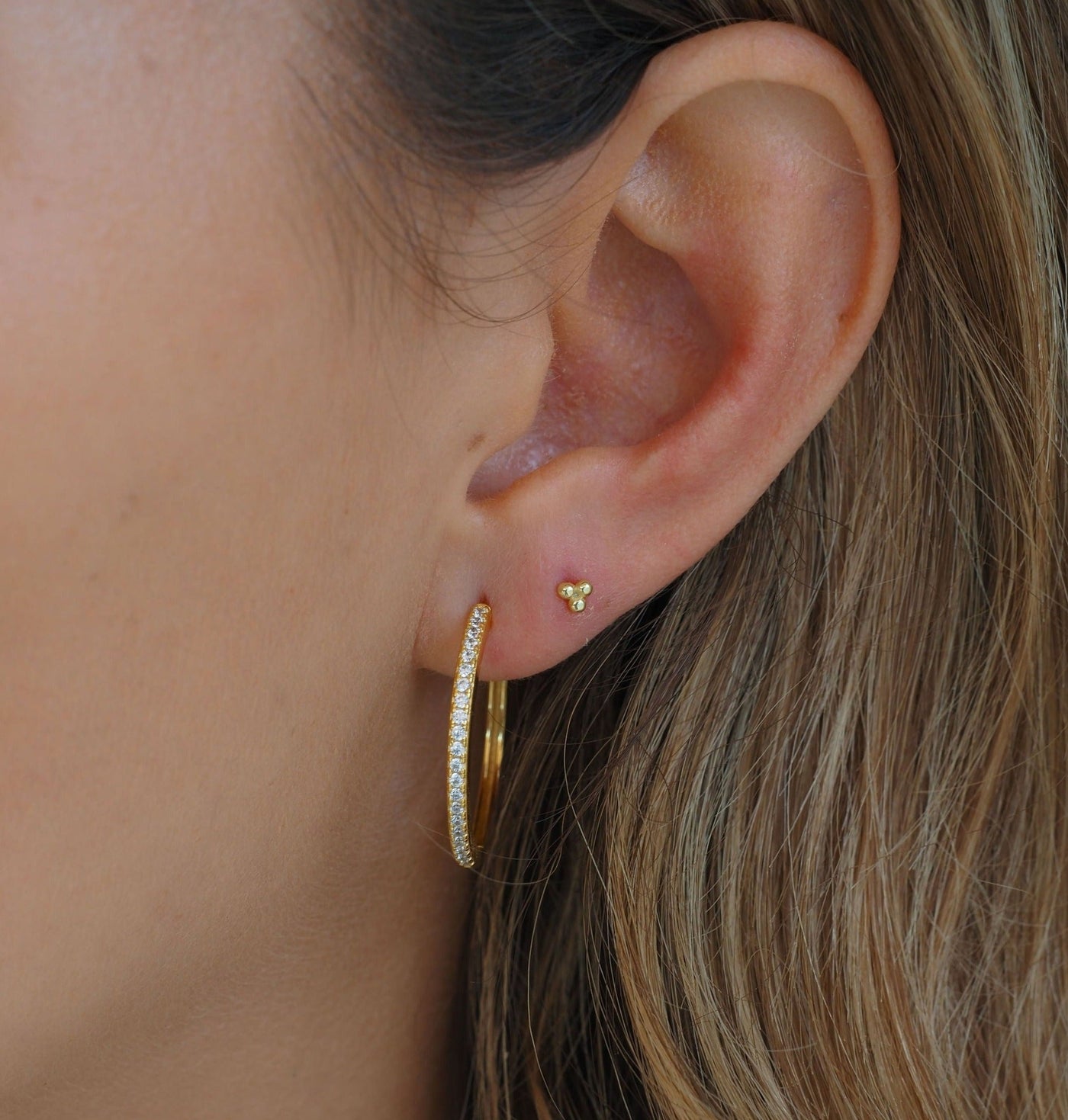 Large Diamond Hoops in Gold