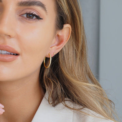 Large Diamond Hoops in Gold