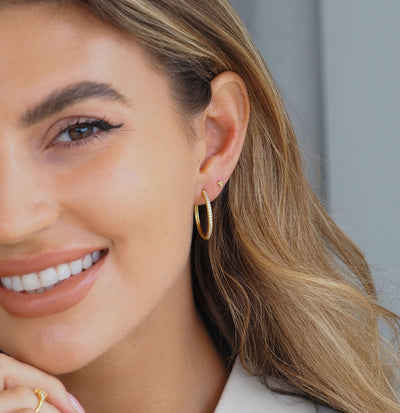 Large Diamond Hoops in Gold