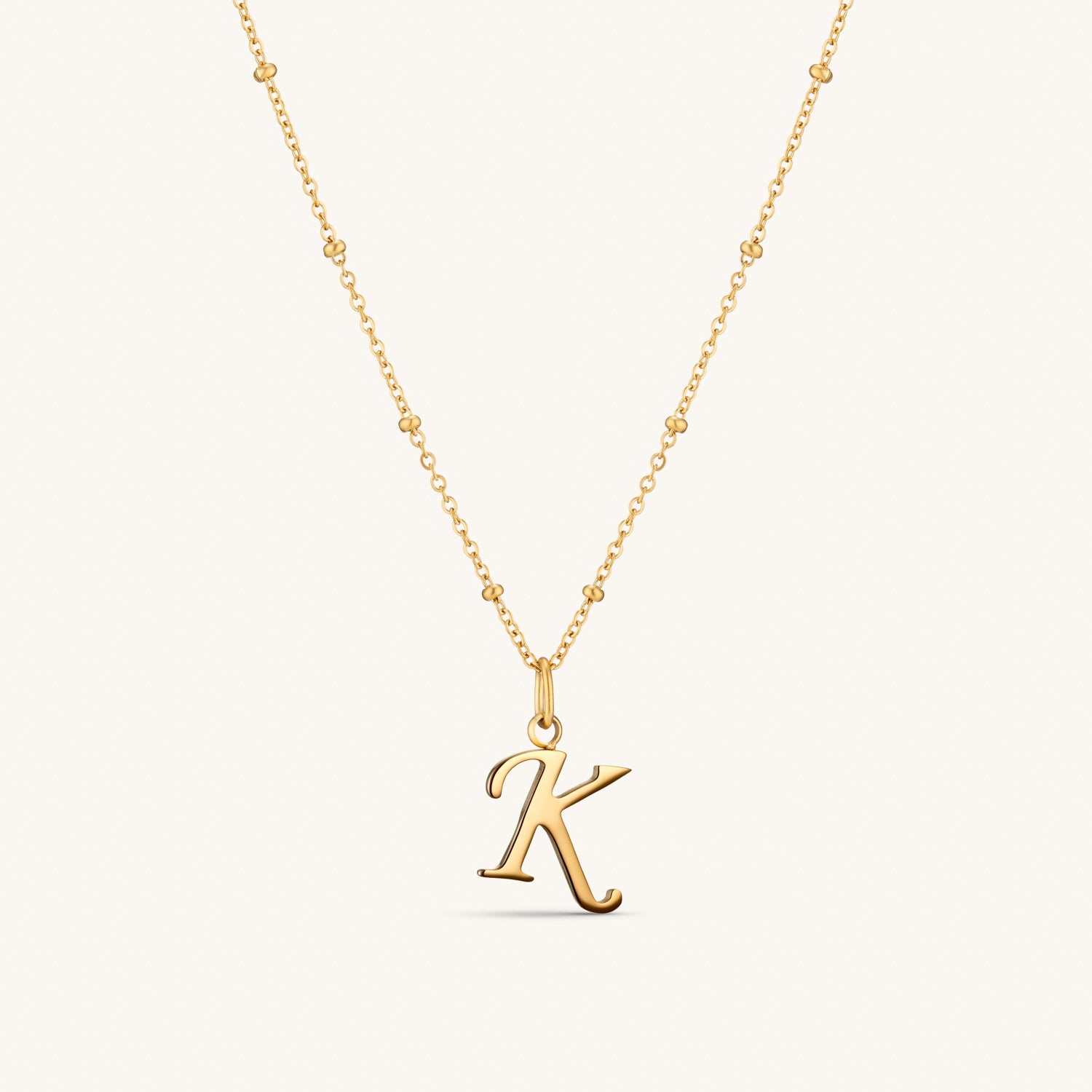 K Script Initial Necklace Gold – Dylan Oaks