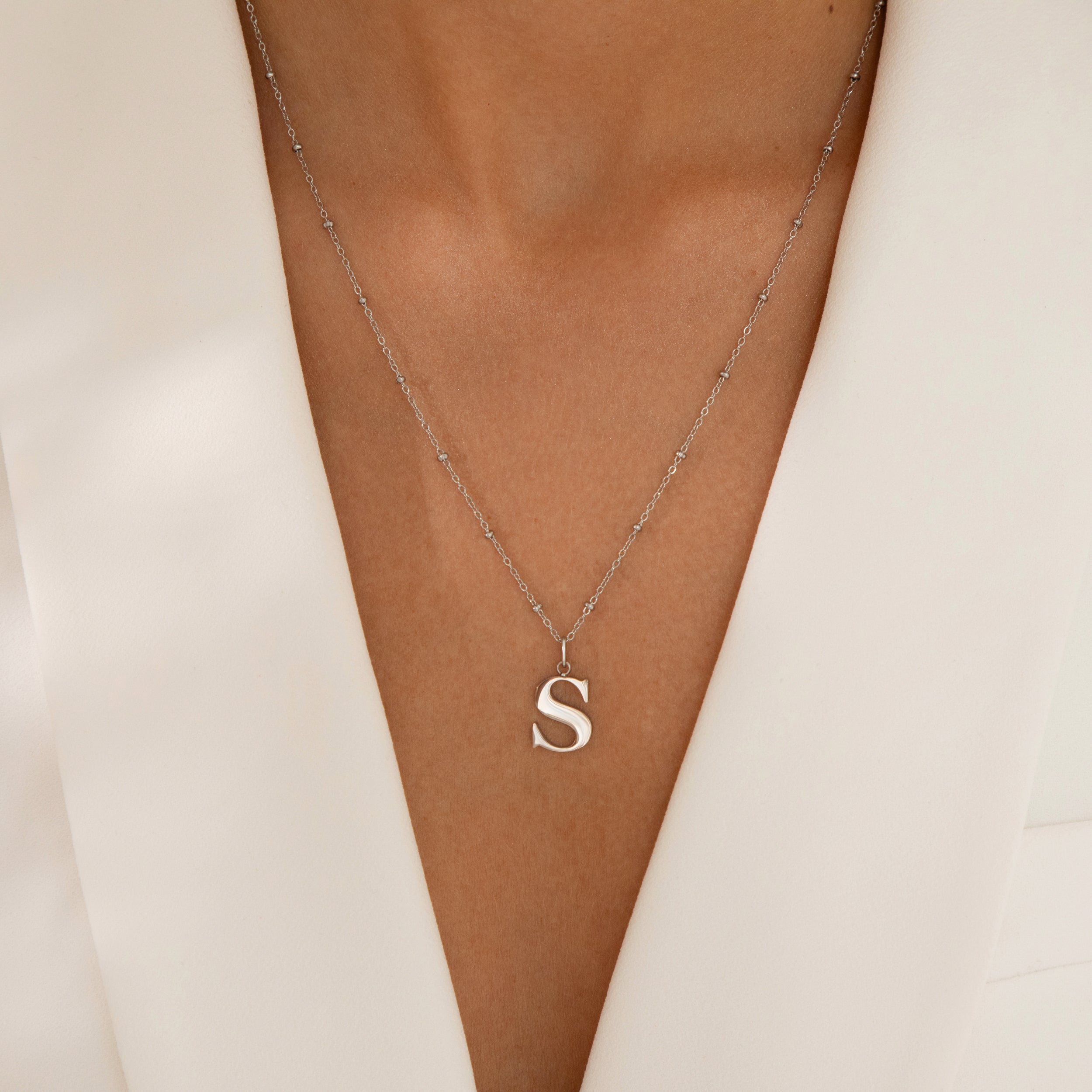 Dylan Oaks Rope Chain O Initial Pendant Necklace Silver – Dylan Oaks