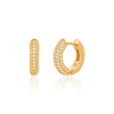 Crystal Statement Hoops in Gold