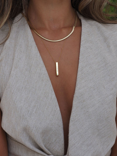 Fine Herringbone Necklace In Gold