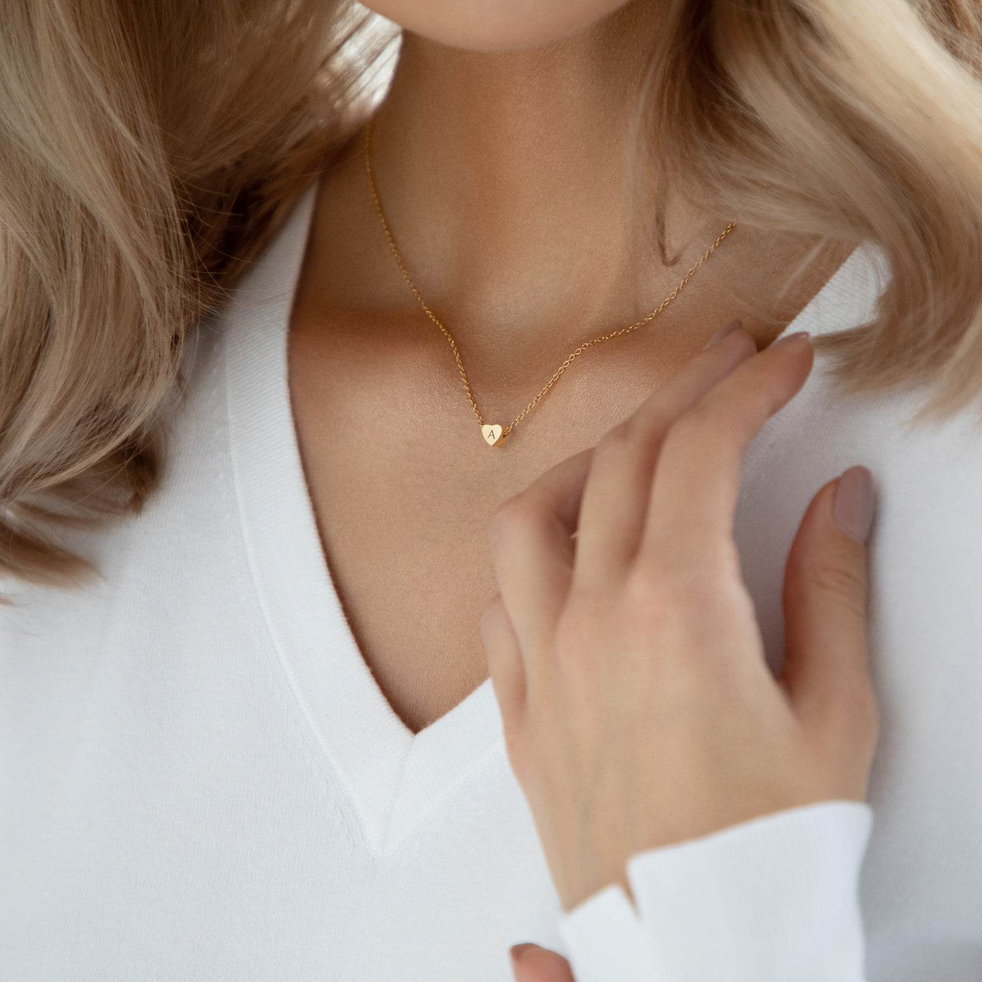 Esme Heart Necklace in Gold