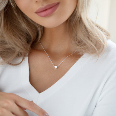 Esme Heart Necklace in Silver