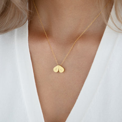 Teardrop Double Bead Necklace in Gold