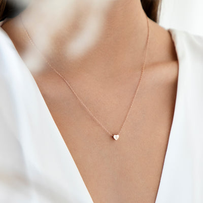 Esme Heart Necklace in Rose Gold