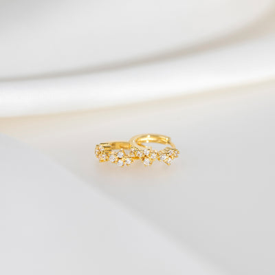 Crystal Jewel Huggies in Gold