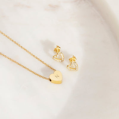 Amo Heart Necklace in Gold