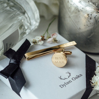 Tie Pin & Cufflinks set in Gold